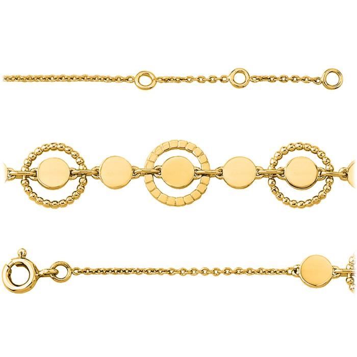 bracelet plaqué or 'chorégraphie' (cercles) - 65x11 mm [q7955]