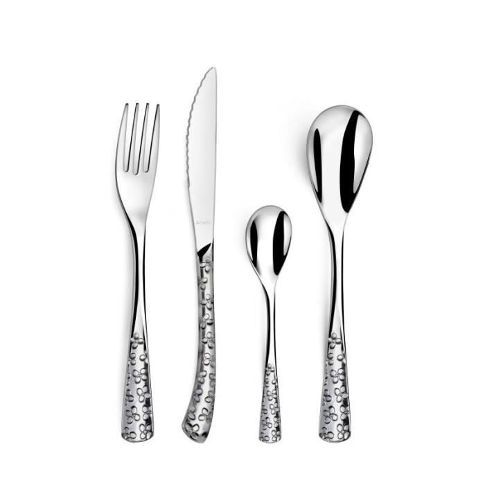 Ménagère - AMEFA - Bouquet - 24 pièces - Inox - Motif floral double face