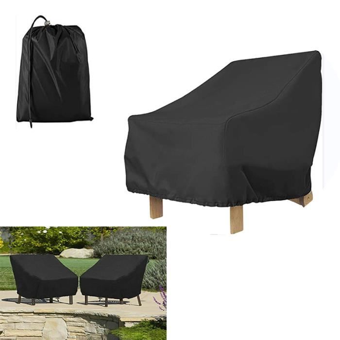 Housse De Meubles 1 Housse De Canapé Imperméable Protection Solaire Meubles DExtérieur Housse Anti-Poussière 80*85*91Cm (Noir)