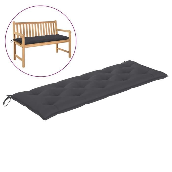 Coussin De Banc Brandsseller 140x40x4 Cm – Galette Banc Gris Clair – Rembourré Intérieur & Extérieur – Attaches Antidérapantes