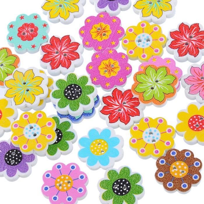 50 PCS 2-Trou Peinture Fleur Boutons En Bois Boutons Décoratifs pour Coudre  Scrapbooking Artisanat - Couleur Aléatoire - Achat / Vente bouton de  manchette 0191557072555 - Cdiscount