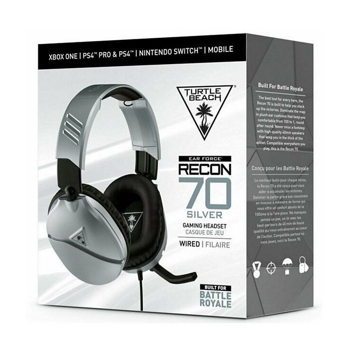 Casque Gaming Turtle Beach Recon 70 Gris - Filaire - PS4 Xbox One Nintendo Switch