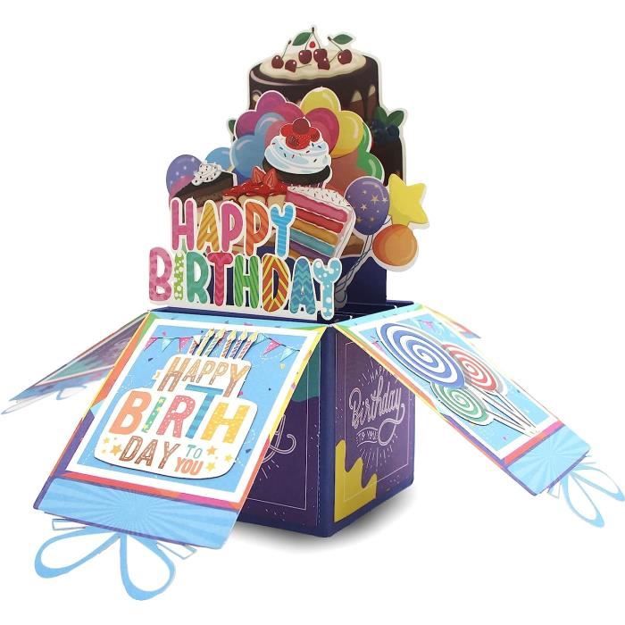 Carte D’anniversaire Pop-up 3D Trèfle Porte-bonheur • Carte De Vœux Faite Main • 13x18 Cm • Pour Anniversaire, Bon Rétablissement, Nouvel An