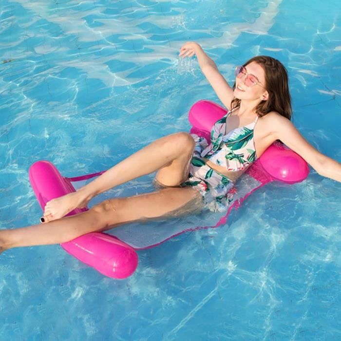 Hamac Gonflable Legami Daisy Rose - Transat Piscine Jusqu'à 80kg, Matelas Flottant 74x135cm