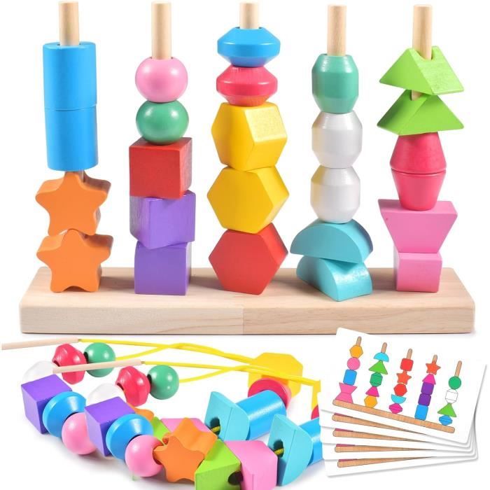 Uping Jouet Bebe 1 2 3 Ans Jeux Montessori Enfant 1 2 3 Ans Jeu Educatif en  Bois Puzzle à Empiler et de Tri Cadeau Garçon Fille : : Jeux et  Jouets