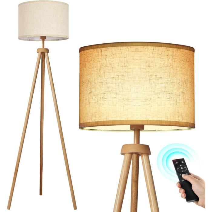 Lampadaire - [J46] - Trépied en bois - LED dimmable - 4 températures de ...