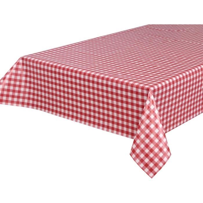 Nappe En Toile Cirée Lavable Motif Noël Rouge - 100x140 Cm - Imperméable Et Anti-taches