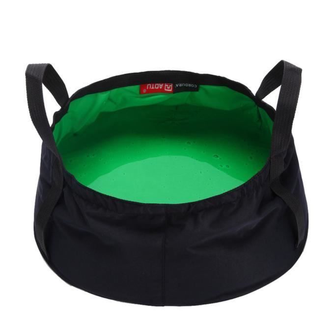 Seau Pliable Portable 8,5 Litres - Léger, étanche Avec Poignée - Pour Plage, Camping, Pêche, Jardinage, Voyage - Violet Avec Sac De Rangement - 6