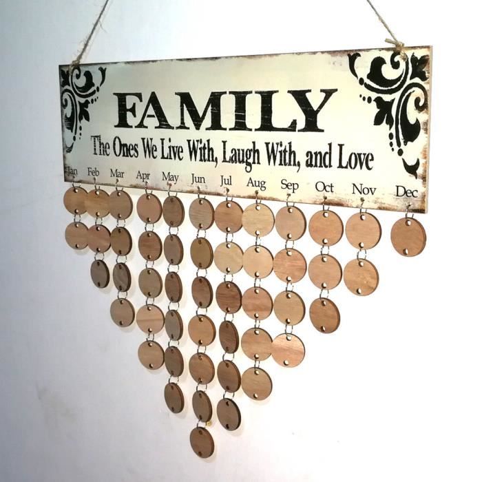 Tableau De Rappel D Anniversaire En Bois Bouleau Ply Plaque Signe Famille Et Amis Calendrier Bricolage Return Cdiscount Maison
