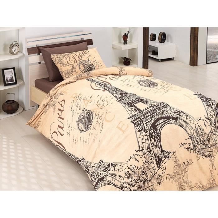 Parure de lit Paris Tour Eiffel Amour Romantica 1 personne, 3 Pcs