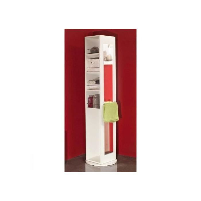 Colonne Pivotante Salle De Bain 5 Niches 1 Miroir Blanc Achat