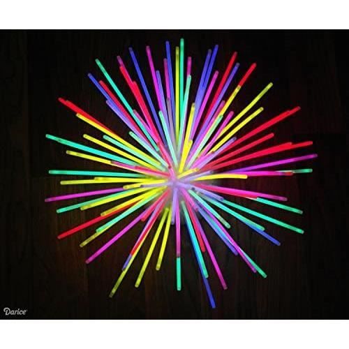 Lot de 100 bâtons de couleur fluo - 20,3 cm - Brillants et non toxiques - Pour fête[283]