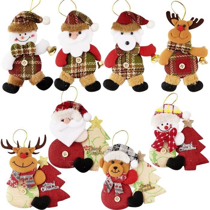 Poupée De Noël En Porcelaine Et Tissu Oie - Décoration Pays Vintage 7,5 Pouces