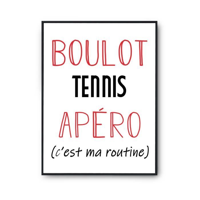 Affiche Tennis C'est La Vie - Poster Sport Humour Premium A3 Pour Décorer Votre Intérieur