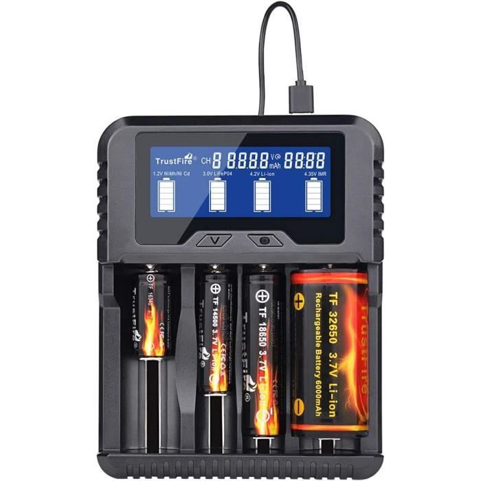 Chargeur Double LIONcell LC200 Pour Batteries Rechargeables - Compatible 18650, 26650, AA, AAA (Li-Ion, Ni-MH)
