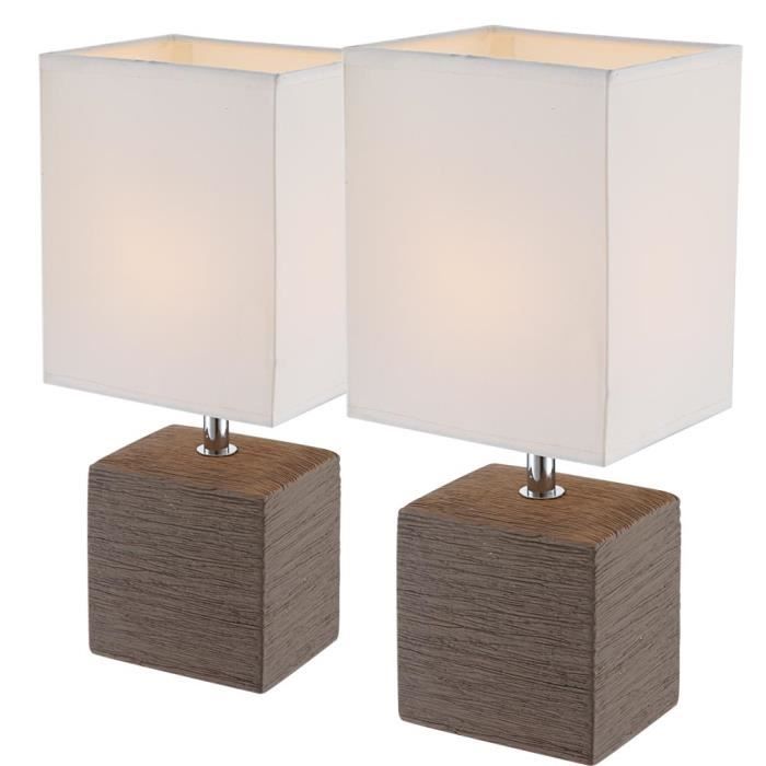 2x Lampadaires Chambre Ceramique Textile Parapluie Solaire