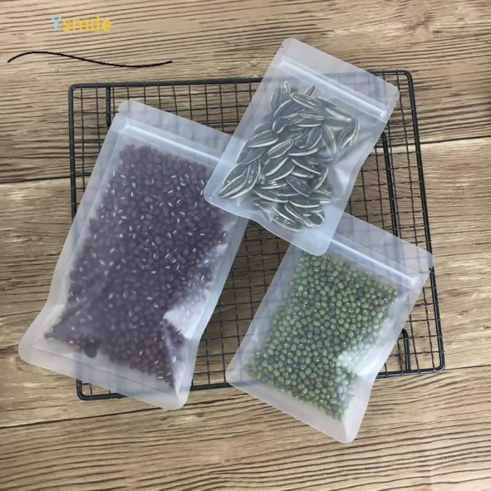 Sac d poli Transparent avec fermeture clair sac mat r utilisable sachet en plastique pour th aux fruits