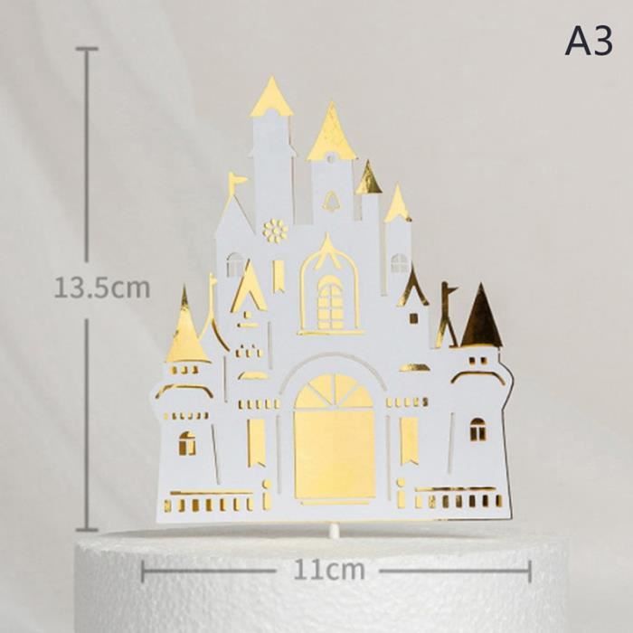 C Chateau Princesse Gateau Topper Pour Mariage Cuisson Fournitures Fete Decor Acrylique Saint Valentin Anniversaire Bebe Amour Cade Cdiscount Maison