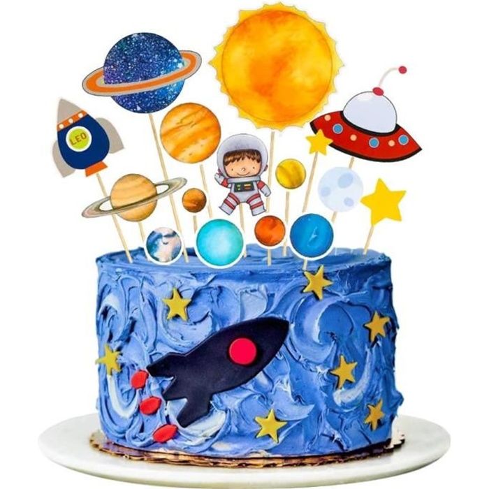 Decoration Gateau Anniversaire Espace Deco Gateau Astronaute Kit  Anniversaire pour Enfants Fecirc;te - Cdiscount Maison