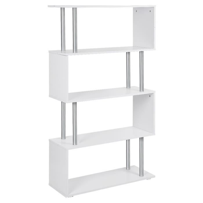 Bibliotheque Contemporain Etagere A 4 Niveaux Meuble De