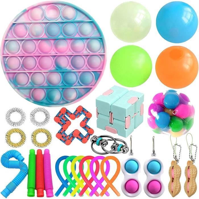 Fidget Toys Pack Pas Cher, Kit Fidget Toys Jouets Anti Stress avec Push  Bubble Pop Balle Anti Stress Fidget Cube Enfant - Cdiscount Jeux - Jouets