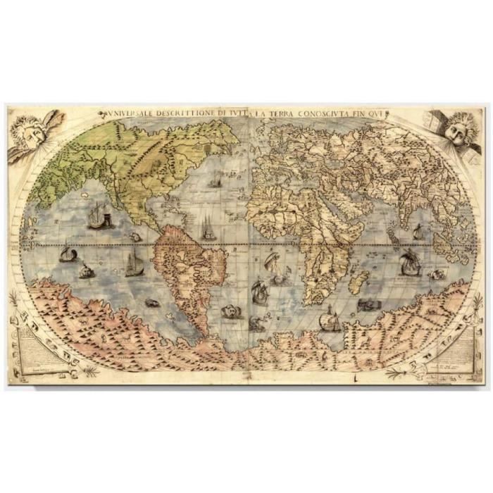 Vintage Carte Du Monde Affiche Carte Du Monde Retro Vieilles Tableaux Carte Du Monde Murale Art Toile Tableau Peintures Salon B 212 Cdiscount Maison