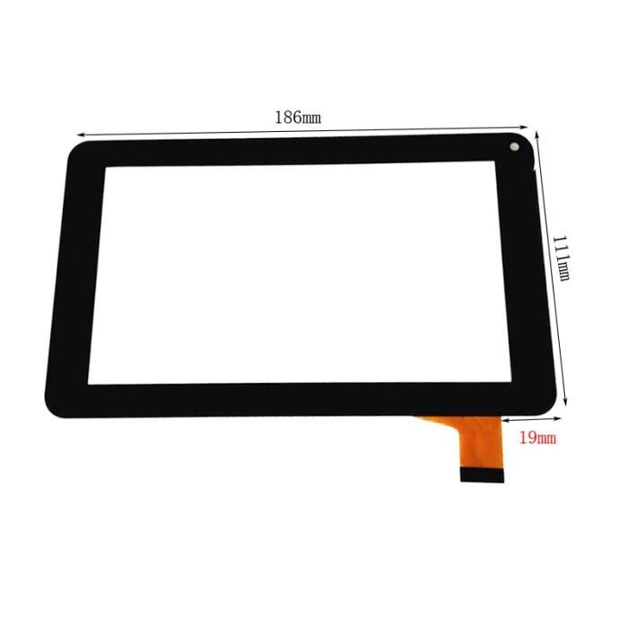 vitre tactile noire pour Miia Tab MT-700 MT-7