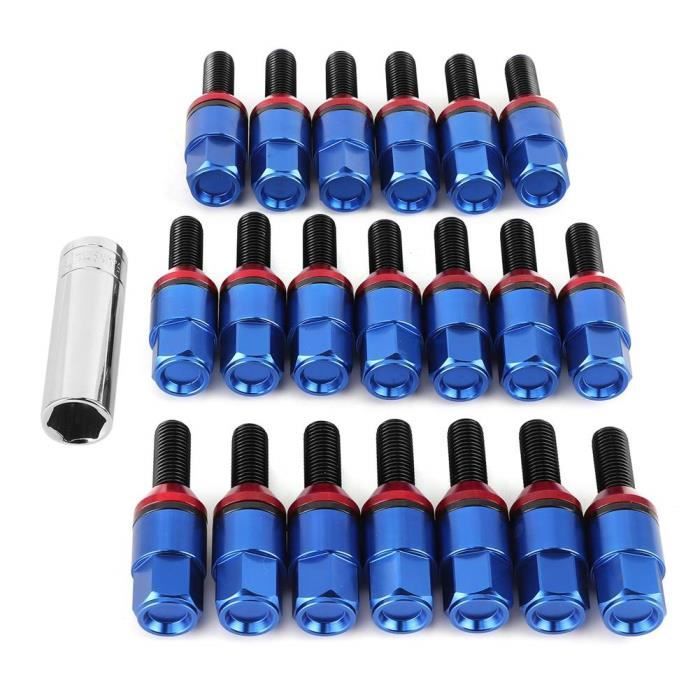 QUARKZMAN 8 Pièces Boulons De Roue M12x1.5 Anti-vol Hexagonaux – Goujons + Écrous Cosse Chrome Pour Jantes Alliage Et Acier