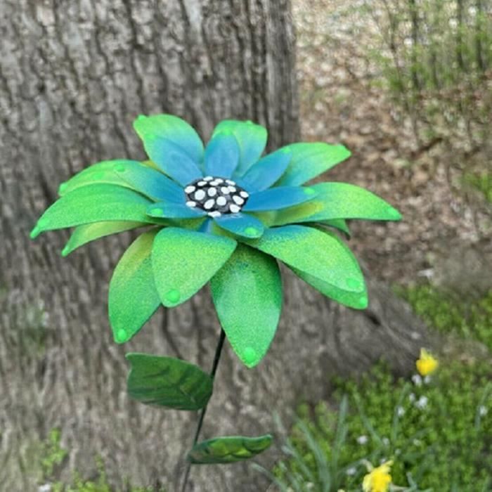 Moulin à Vent Coloré En Métal Pour Jardin - Décoration Extérieure 128 Cm Avec Piquet - Carillon éolien Formano