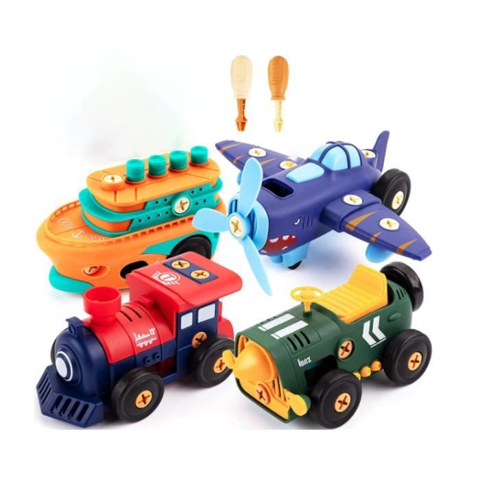 DIKACA 2 Pièces Jouets Voiture Go Kart Démontables Pour Enfants - Modèles Cartoon Colorés - Assemblage Ludique