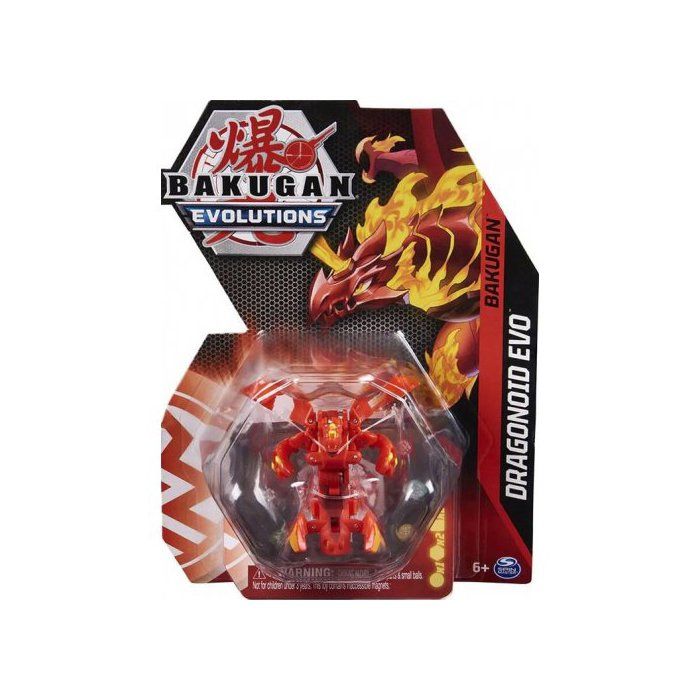 Coffret Bakugan - Pack Dragonoid Evo : Boule Rouge Figurine - Set Evolutions Serie 4 + 1 Carte Tigre