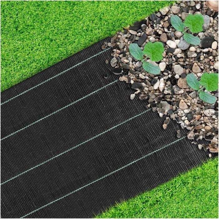 Trendecor Toile De Paillage 2x3m + 20 Piquets - Anti-mauvaises Herbes Respirant - Pour Jardin Et Terrasse