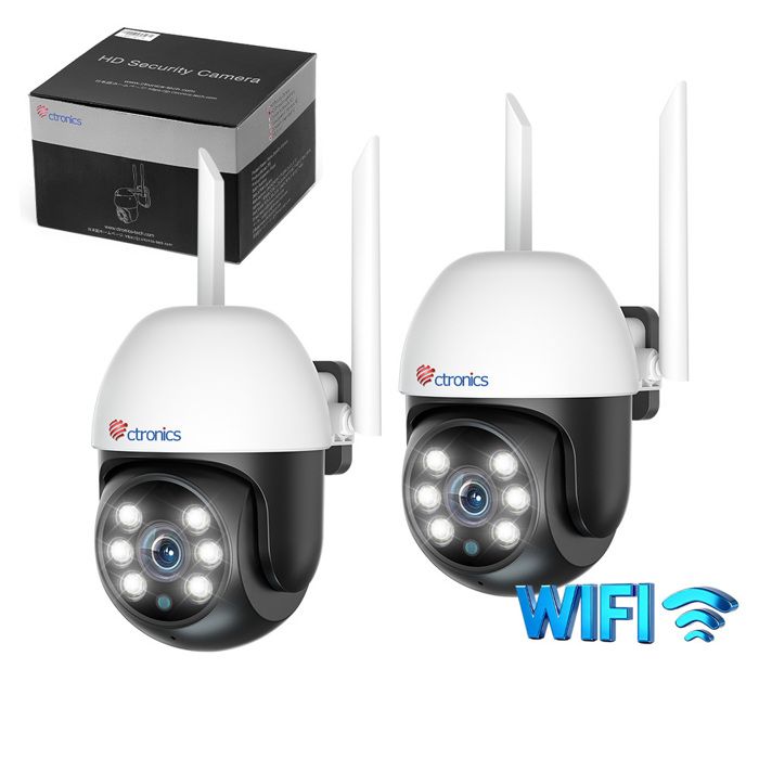 Ctronics Lot de Caméra Surveillance WiFi Exterieure, 1080P PTZ - Main Image