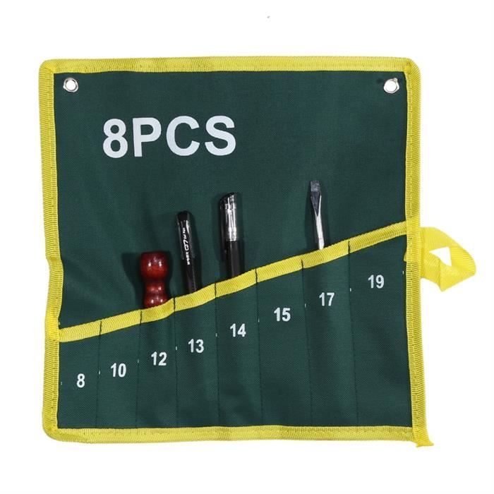 1Pc Durable Canvas Spanner Wrench Tool Roll Up Storage Bag Green 8