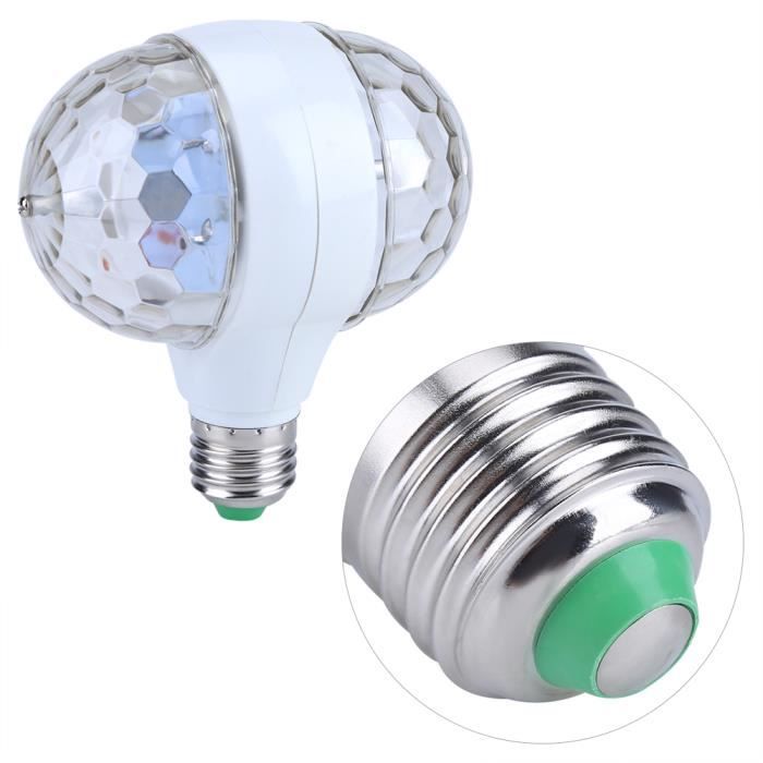 Lot De 2 Lampes Disco LED E27 3W RVB - Boule Rotative 360° Pour Fêtes, Mariage, Halloween Et Noël