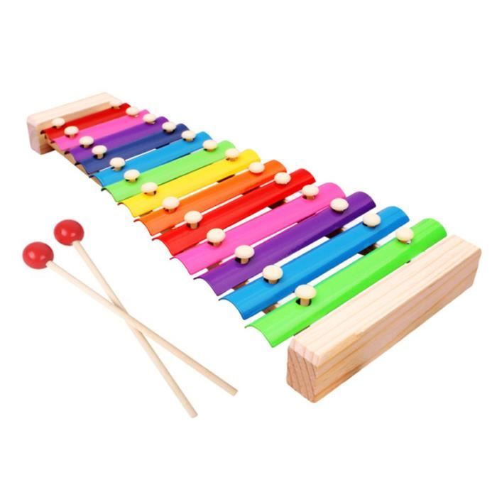 1 jeu de jouet musical xylophone en bois avec instrument de percussion