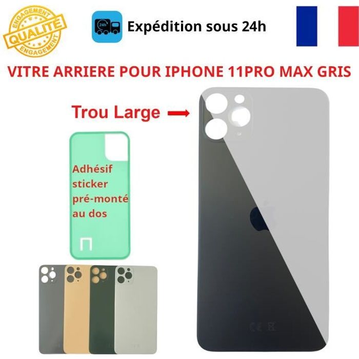 Vetro Posteriore Per IPhone 11 Pro / 11 Pro Max Con Adesivo – Grande Foro, Generico - Foto 4