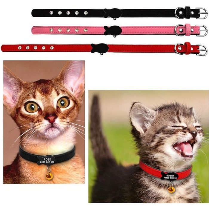 Collier En Cuir Pu Rembourre Avec Nom D Animal Per