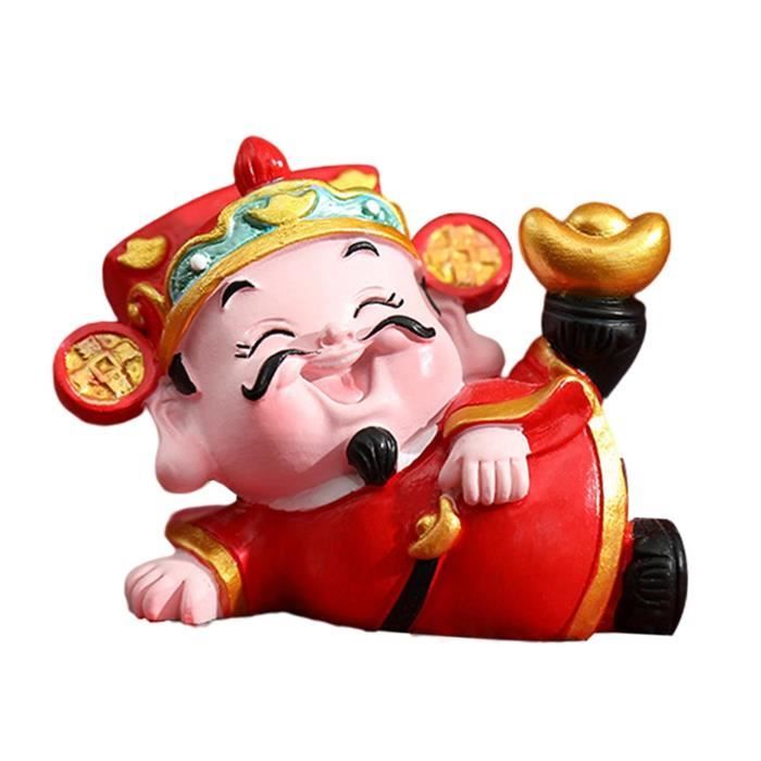 Figurine chinoise dieu de la richesse Statue artisanat Feng Shui bonne chance Collection de