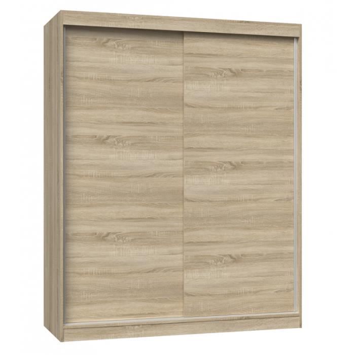 Paolo - armoire penderie &agrave; 2 portes coulissantes - largeur 160 cm - dressing de chambre 2 portes -