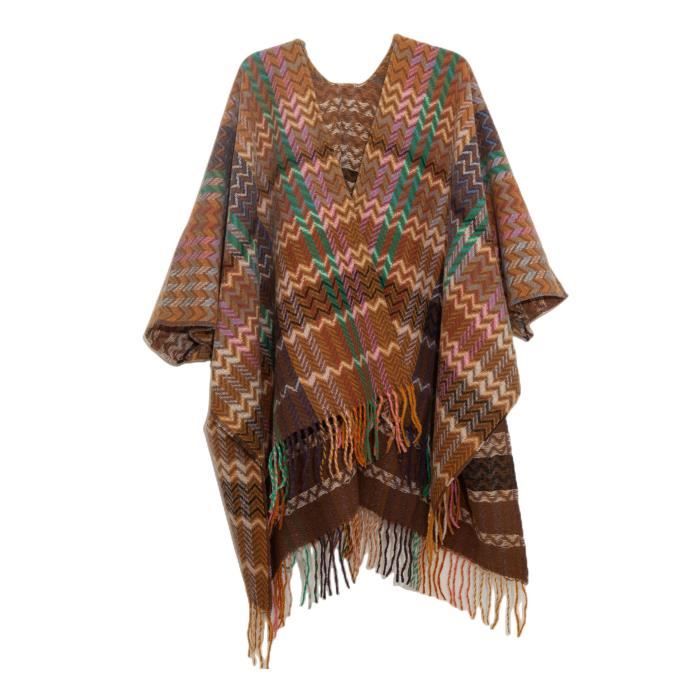 Châle-poncho Avec Manches En Laine Pour Femme - Léger, Chaud Et Ouvert Sur Le Devant - 14
