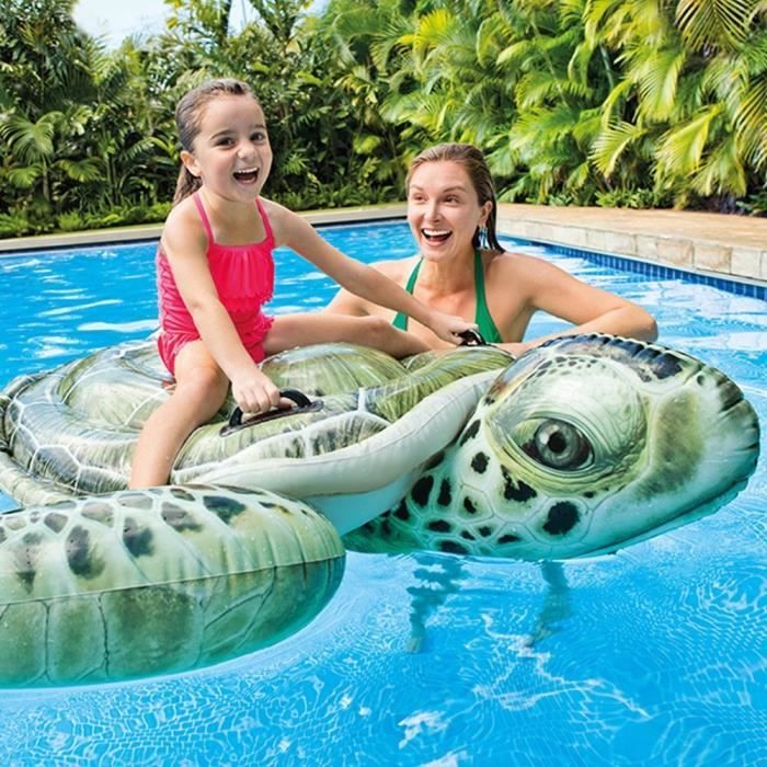 Bouée gonflable Tortue de Mer à Chevaucher - INTEX - Design réaliste - Pour enfants à partir de 3 ans