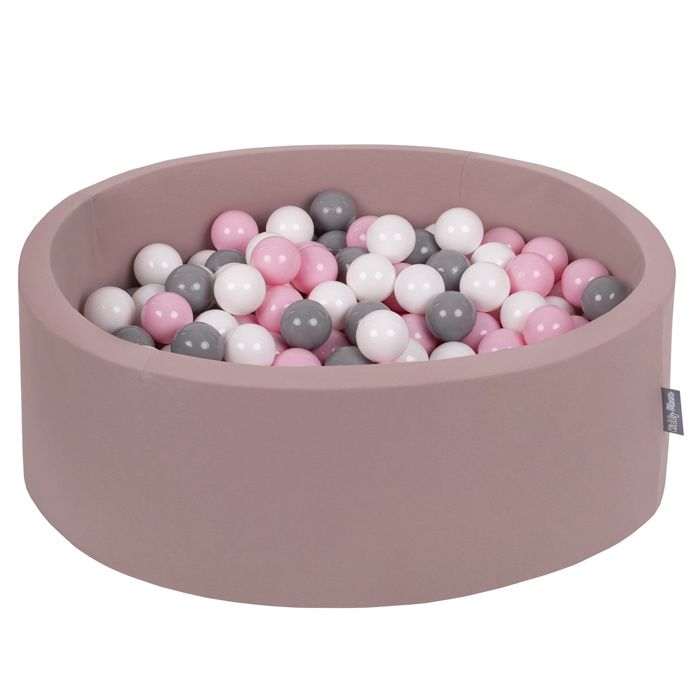 MISIOO Piscine à balles avec rembourrage en mousse – 90 x 30 cm – 300 balles – Balles de piscine à balles de qualité supérieure pour enfants – Jouet doux et sûr – Lavable