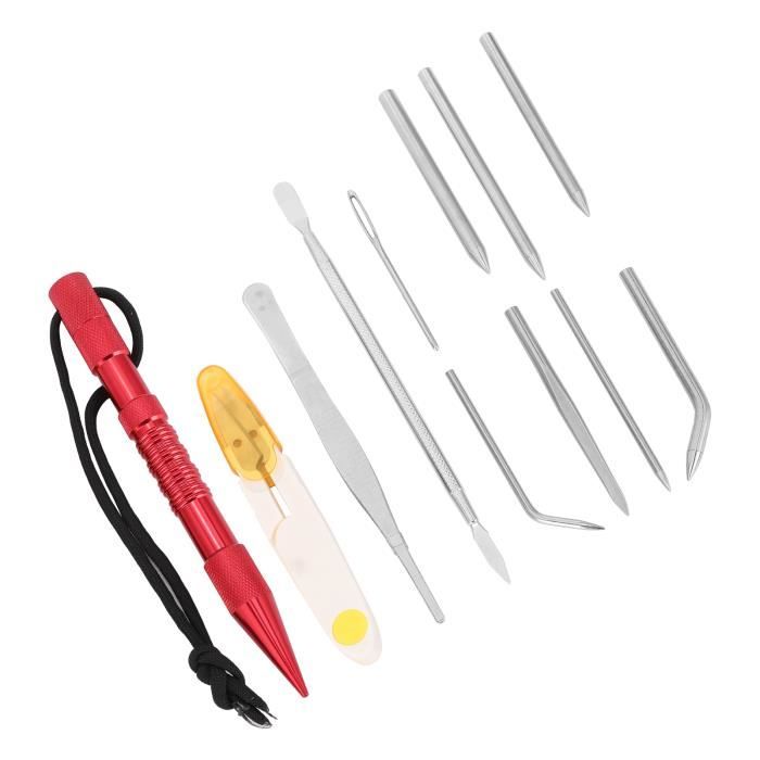 Kit Outils Paracorde - Aiguilles Laçage Et Lissage - Métal Argenté - Pour Bracelets, Macramé