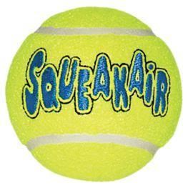 Balle de tennis pour chien - KONG - Squeakair Grand X2 - Couineur - Feutre non abrasif - Lot de 2