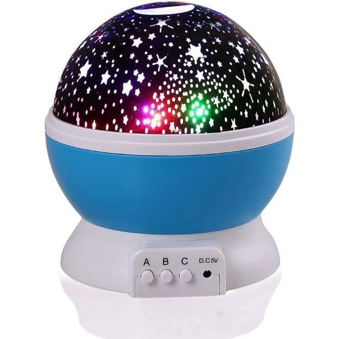 Projecteur d'étoiles 4 couleurs de LED Rotation automatique Projection à 360 degrés