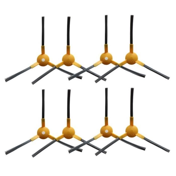 10 Brosses Latérales Pour Robot Aspirateur - Compatible V8, V8S, X750, A7, X800, X785, V80 - Entretien Pièces Remplacement
