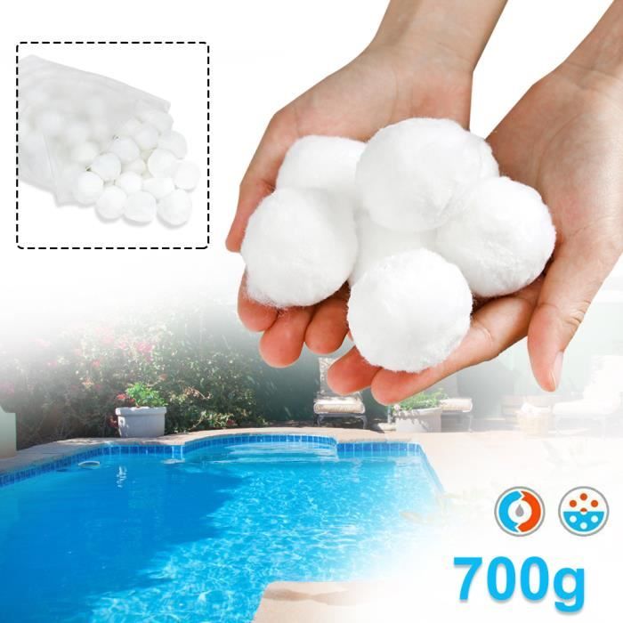 LZQ Balles Filtrantes Matériau filtrant avec 700 g Remplace 25 kg de sable filtrant Accessoire pour piscine Blanc