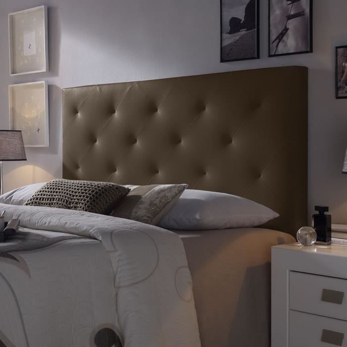 T&ecirc;te de lit Rombo 140x60 cm Chocolat, rembourr&eacute;e de Mousse - chocolat