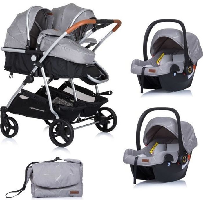 DUO SMART Poussette jumeaux ou enfants rapproch s Gris 2 cosy